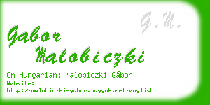 gabor malobiczki business card