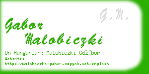 gabor malobiczki business card